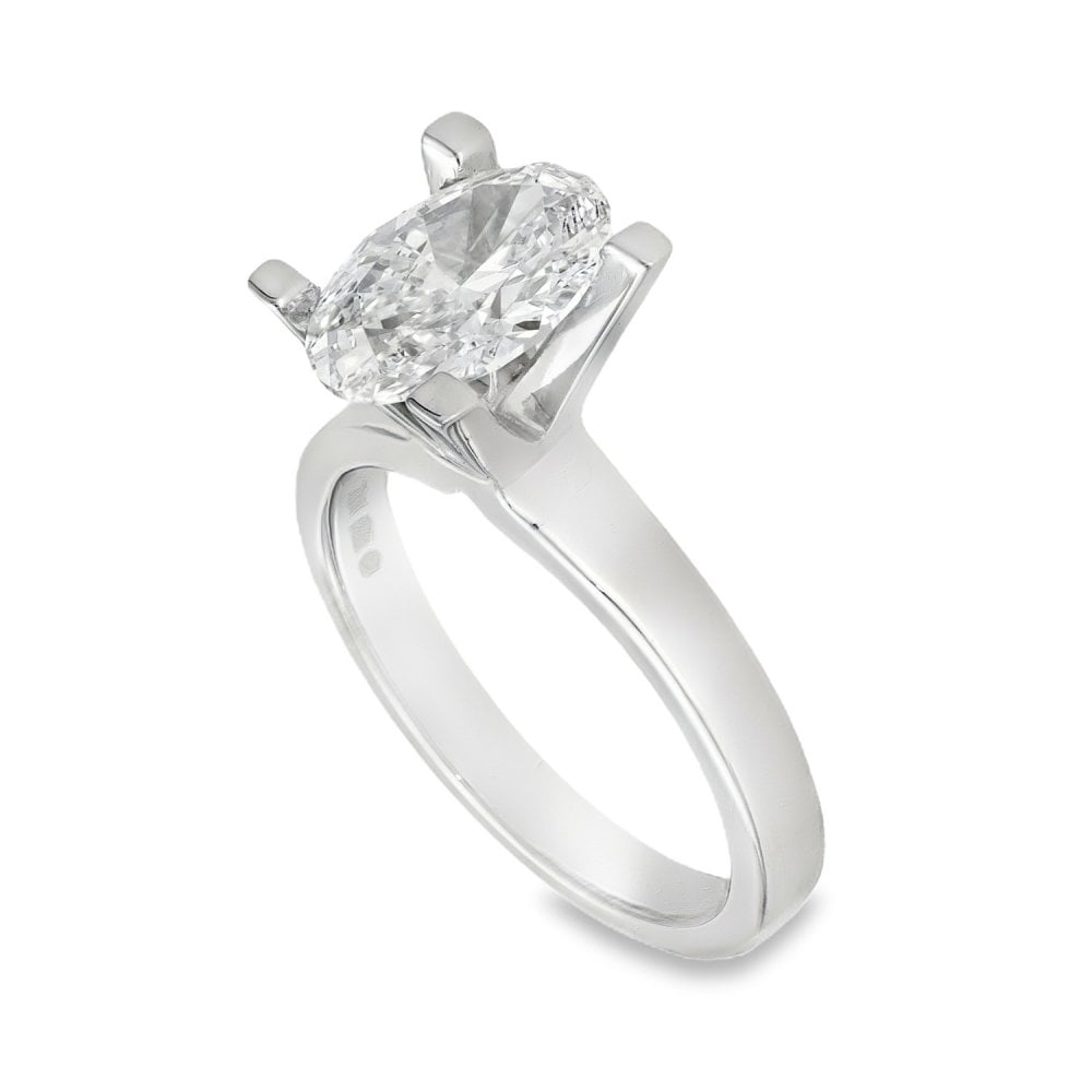 2.01ct Platinum Certified Oval Diamond Engagement Ring - D/VVS2