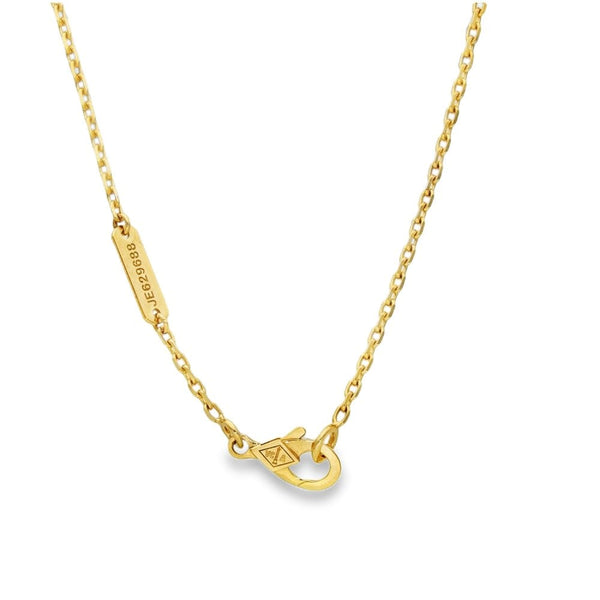18ct Yellow Gold Vintage Alhambra Pendant & Chain - 15/17" -5.4g