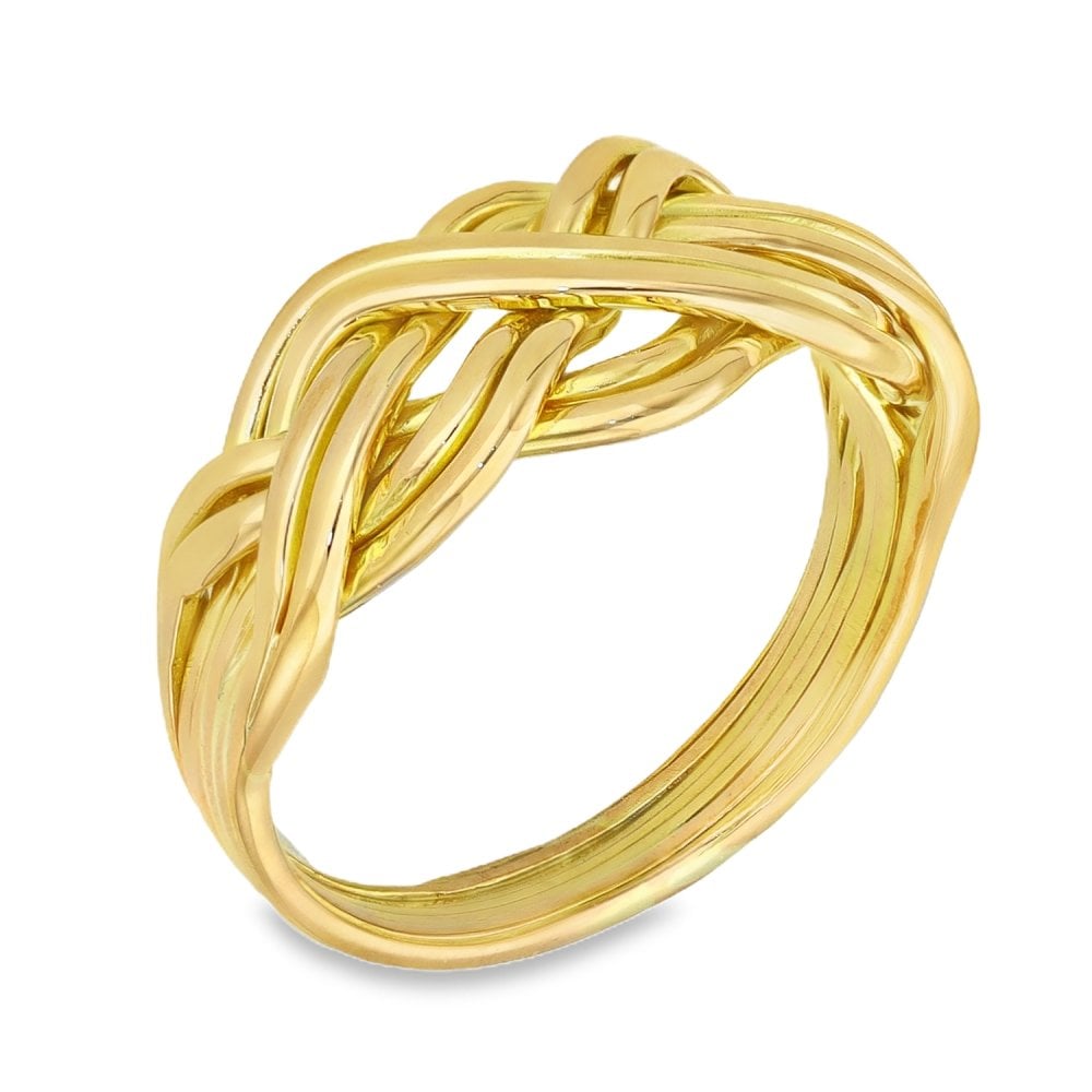 9ct Yellow Gold Celtic Band Ring - Size K½ - 9mm
