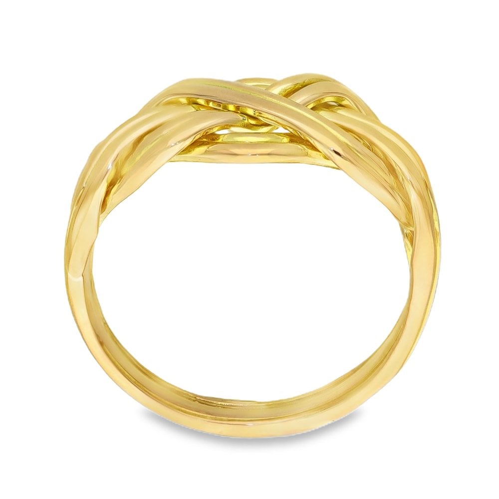9ct Yellow Gold Celtic Band Ring - Size K½ - 9mm