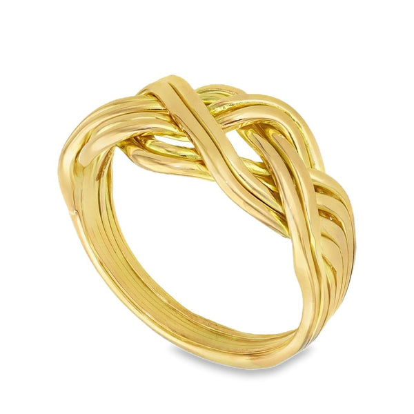 9ct Yellow Gold Celtic Band Ring - Size K½ - 9mm