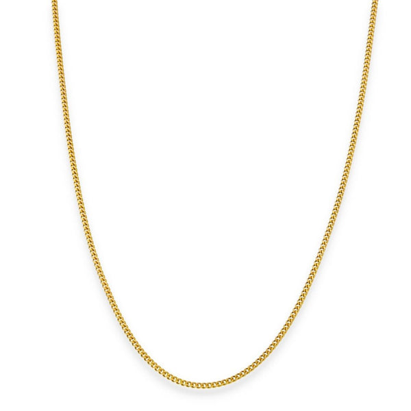 9ct Yellow Gold Closed Curb Chain - 18" - 4.1g