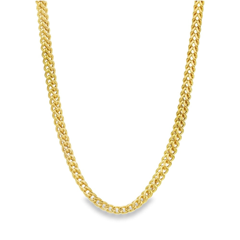 9ct Yellow Gold Square Foxtail Chain - 22" - 14.4g