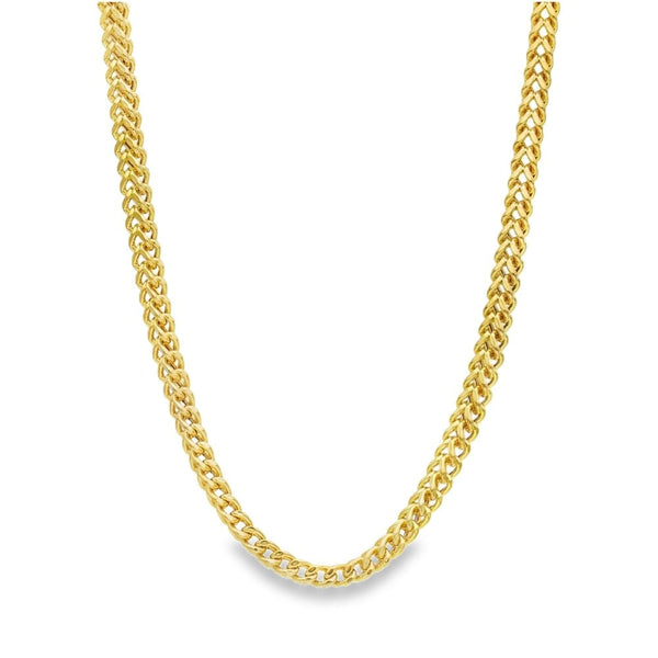 9ct Yellow Gold Square Foxtail Chain - 22" - 14.4g