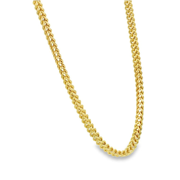 9ct Yellow Gold Square Foxtail Chain - 22" - 14.4g
