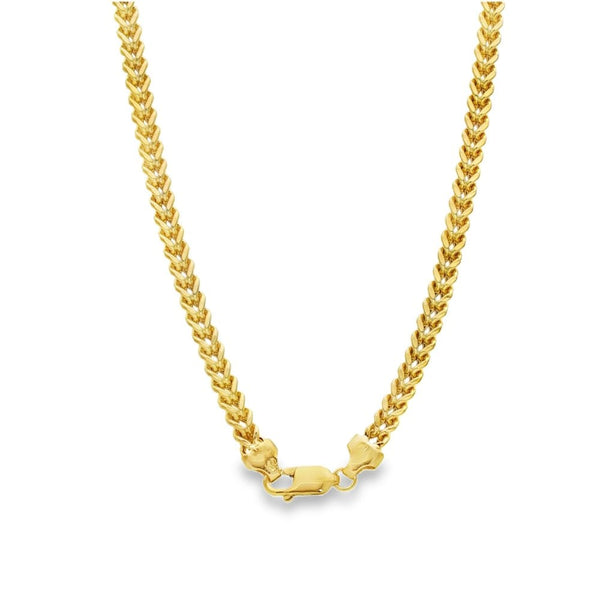 9ct Yellow Gold Square Foxtail Chain - 22" - 14.4g