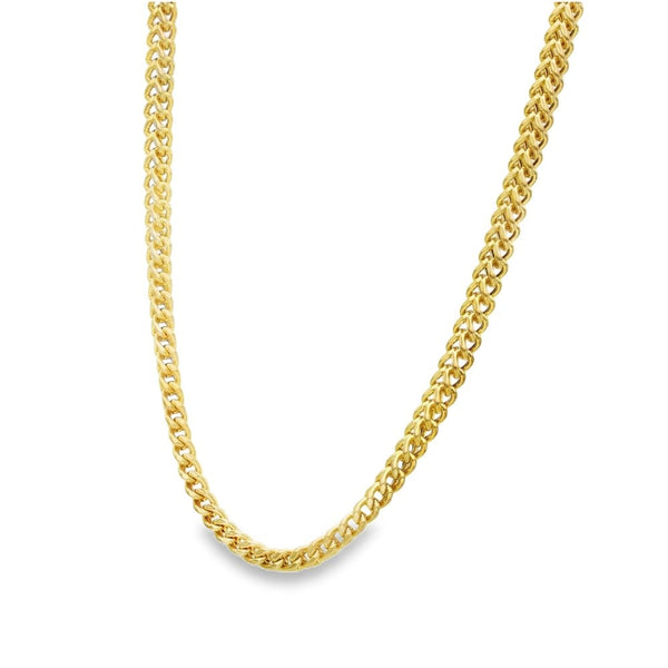 9ct Yellow Gold Square Foxtail Chain - 22" - 14.4g