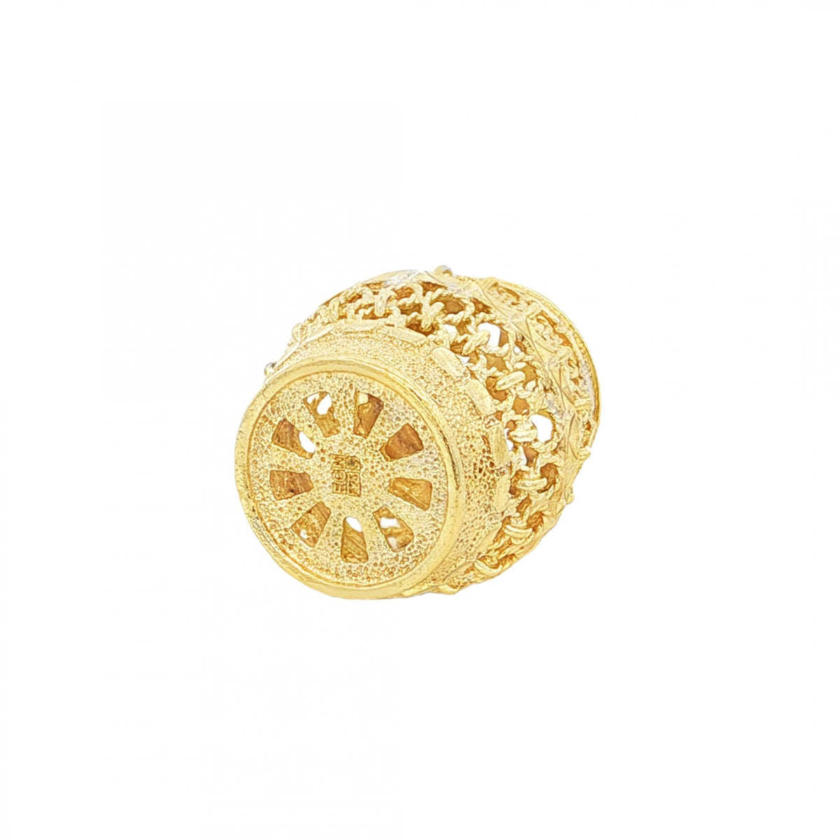 9ct Yellow Gold Open Barrel Charm - 16x21x16mm - 3.9g