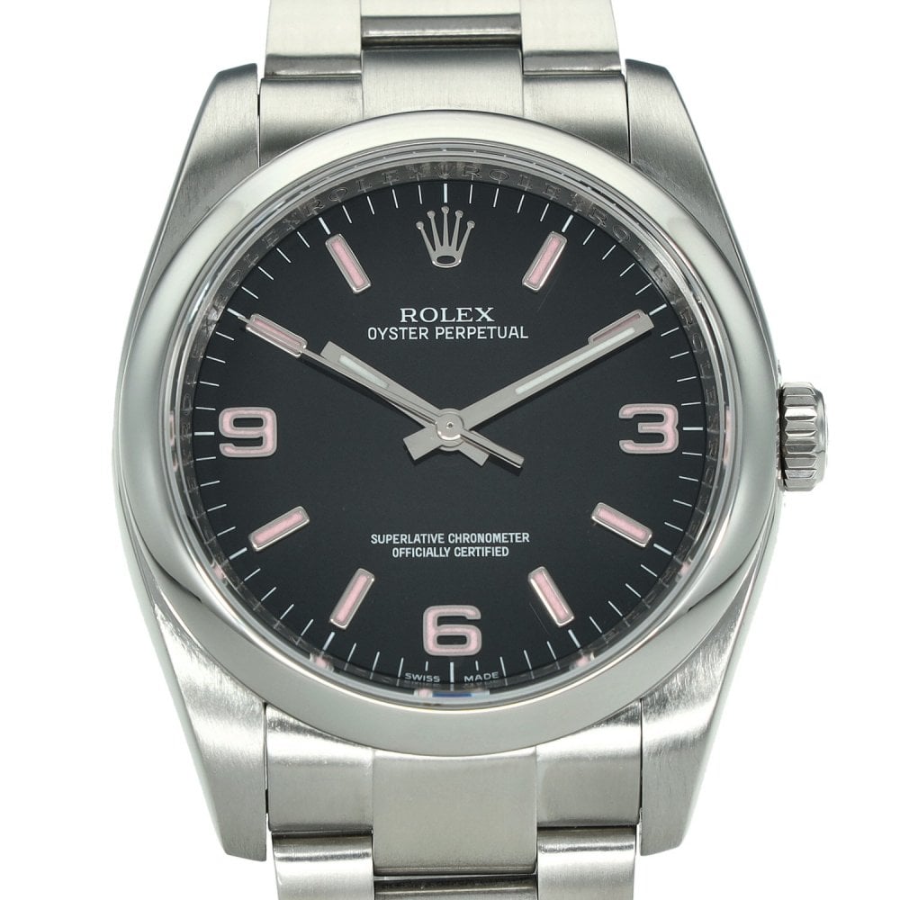 Oyster Perpetual 116000 - Black Dial Pink Markers - 2013