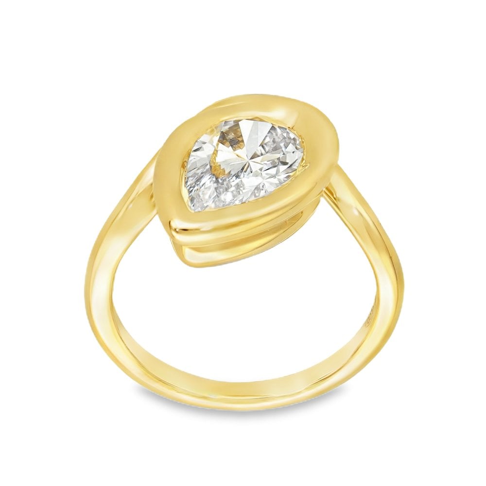2.05ct Yellow Gold Diamond Solitaire Twist Engagement Ring -G/VS