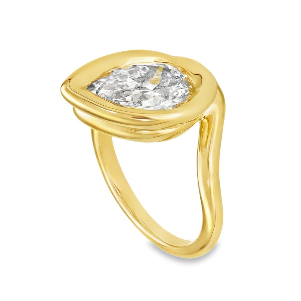2.05ct Yellow Gold Diamond Solitaire Twist Engagement Ring -G/VS
