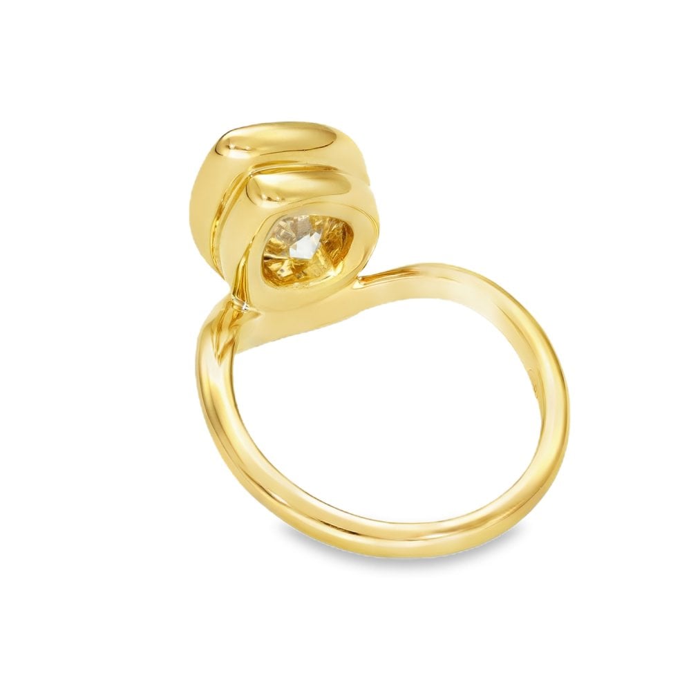 2.05ct Yellow Gold Diamond Solitaire Twist Engagement Ring -G/VS