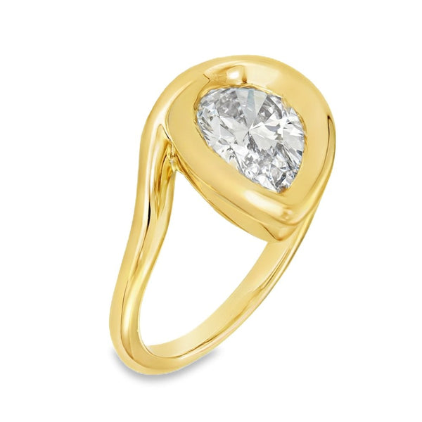 2.05ct Yellow Gold Diamond Solitaire Twist Engagement Ring -G/VS