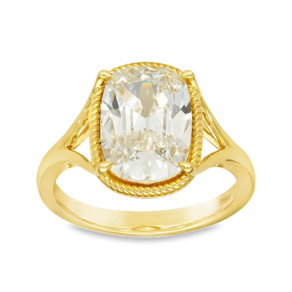 3.04ct Yellow Gold Certified Oval Diamond Engagement Ring - G/VS