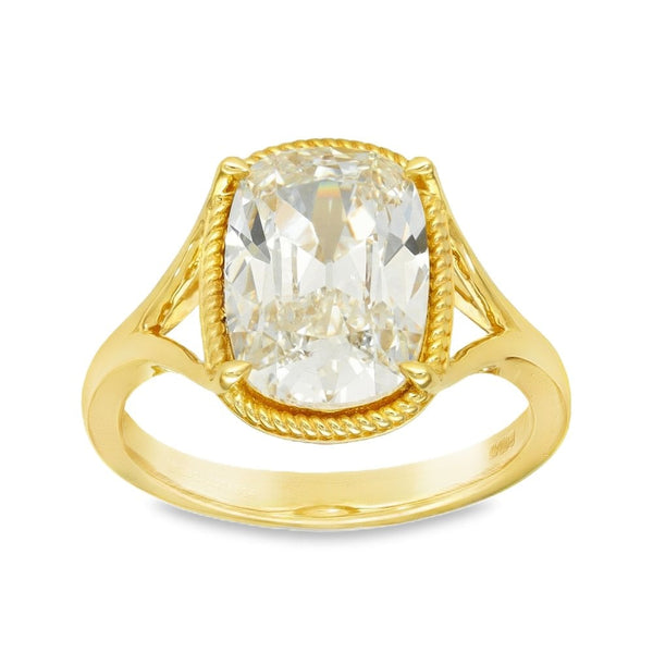 3.04ct Yellow Gold Certified Oval Diamond Engagement Ring - G/VS