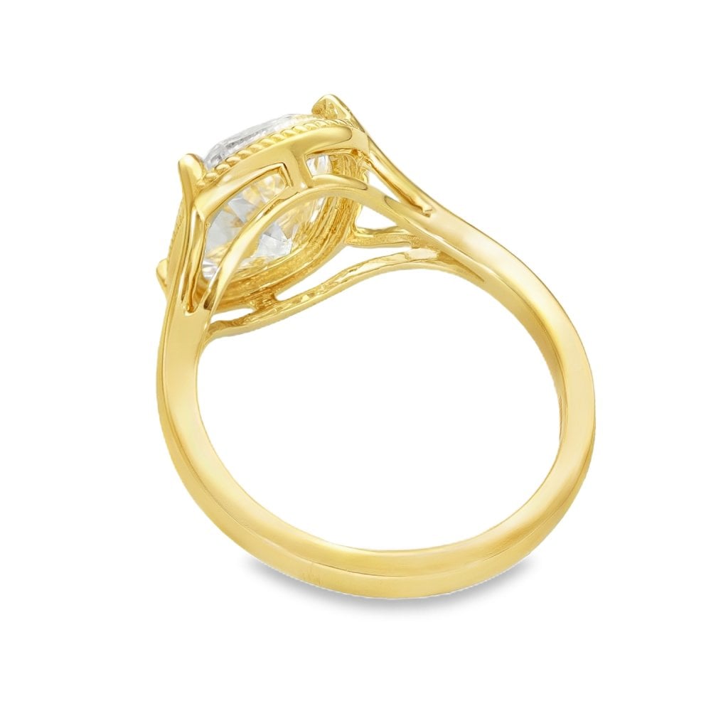 3.04ct Yellow Gold Certified Oval Diamond Engagement Ring - G/VS