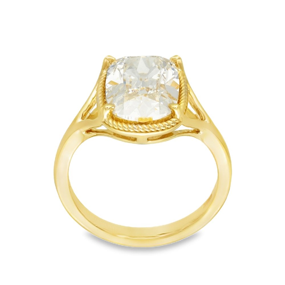 3.04ct Yellow Gold Certified Oval Diamond Engagement Ring - G/VS