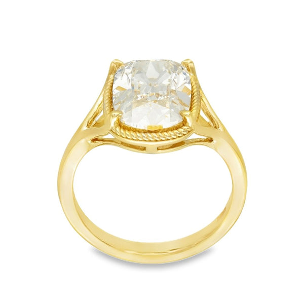 3.04ct Yellow Gold Certified Oval Diamond Engagement Ring - G/VS