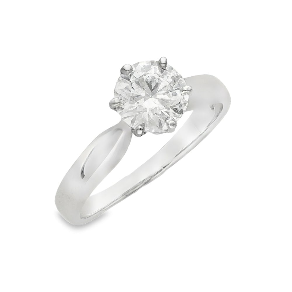 18ct White Gold Diamond Solitaire Engagement Ring - 1.05ct