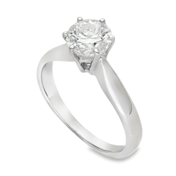 18ct White Gold Diamond Solitaire Engagement Ring - 1.05ct