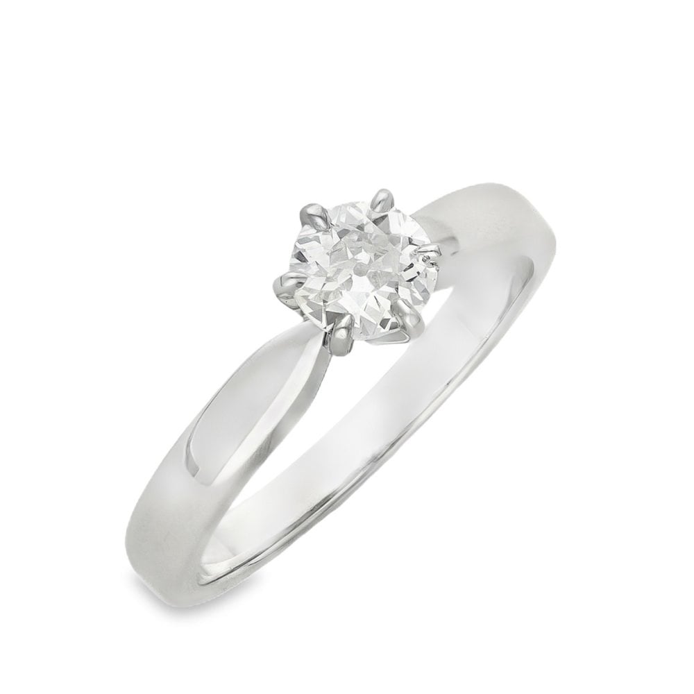 950 Platinum Diamond Solitaire Engagement Ring - Size N - 0.53ct