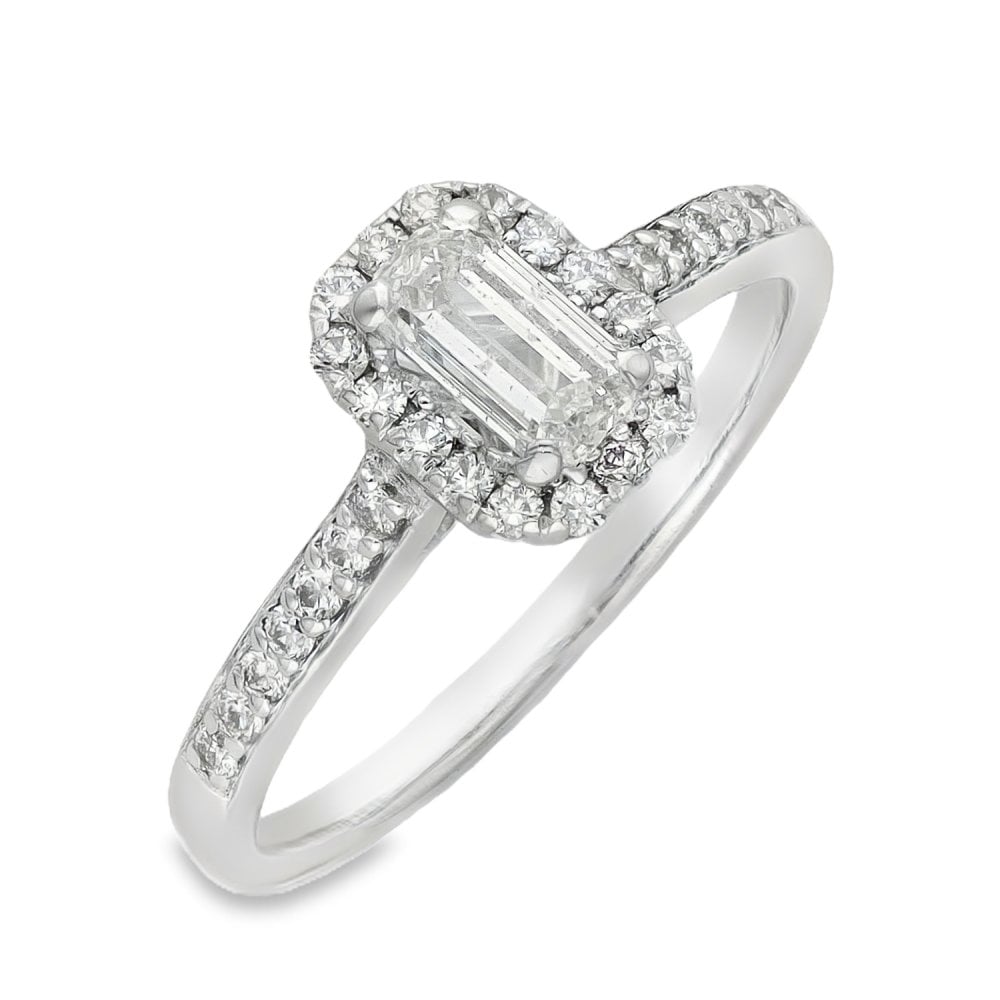18ct White Gold Diamond Cluster Ring - Size M - 0.38ct