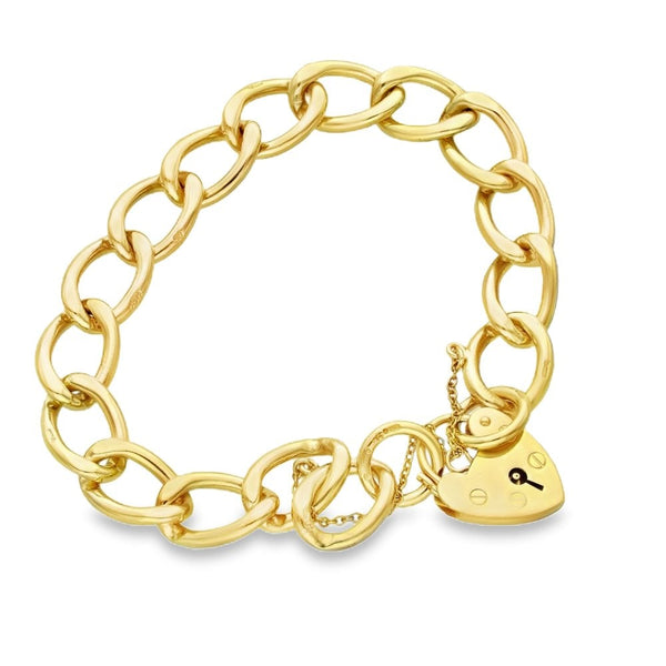9ct Yellow Gold Open Twist Curb Bracelet - 7" - 27.3g
