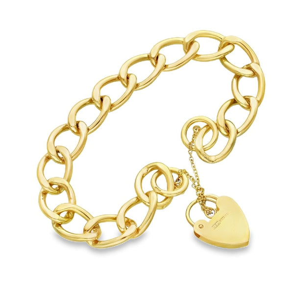9ct Yellow Gold Open Twist Curb Bracelet - 7" - 27.3g