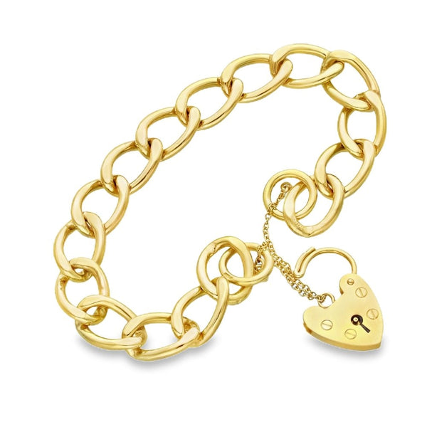 9ct Yellow Gold Open Twist Curb Bracelet - 7" - 27.3g