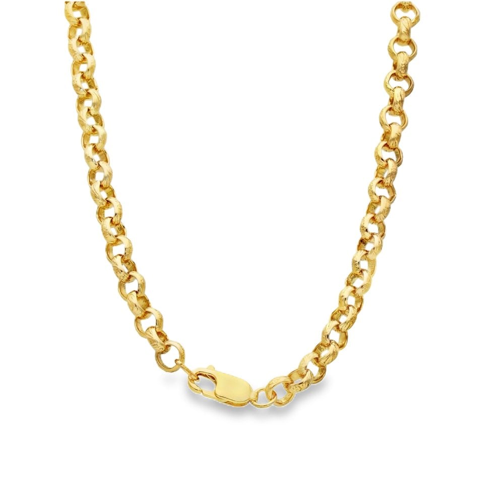 9ct Yellow Gold Round Belcher Chain - 25" - 49.0g