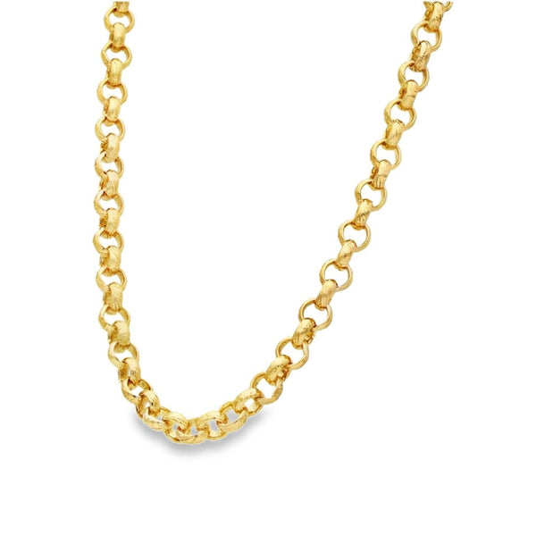 9ct Yellow Gold Round Belcher Chain - 25" - 49.0g