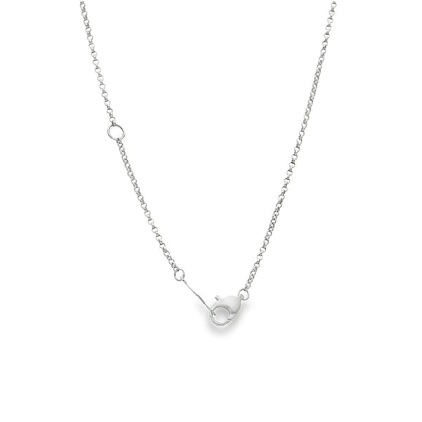 18ct White Gold Emerald & Diamond Drop Pendant & Chain - 0.24ct