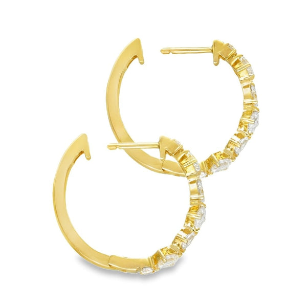 1.10ct Yellow Gold Diamond Hoop Earrings - G/VS