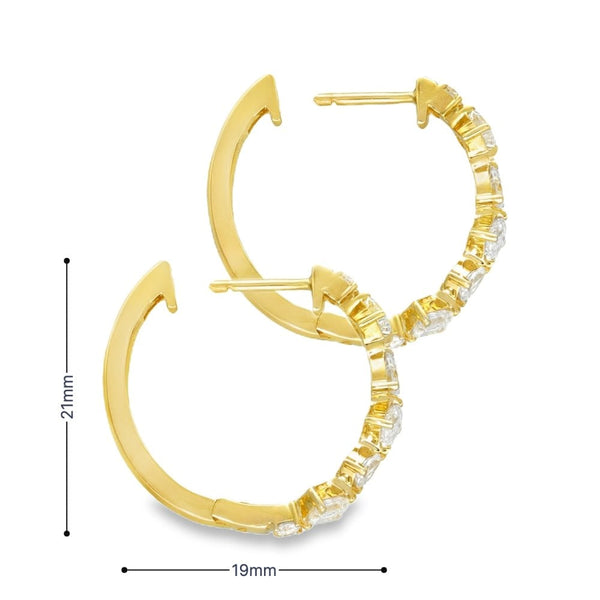 1.10ct Yellow Gold Diamond Hoop Earrings - G/VS