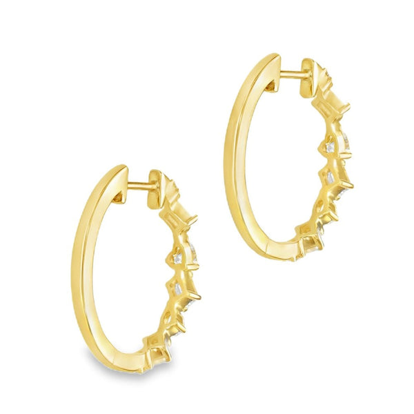 1.10ct Yellow Gold Diamond Hoop Earrings - G/VS