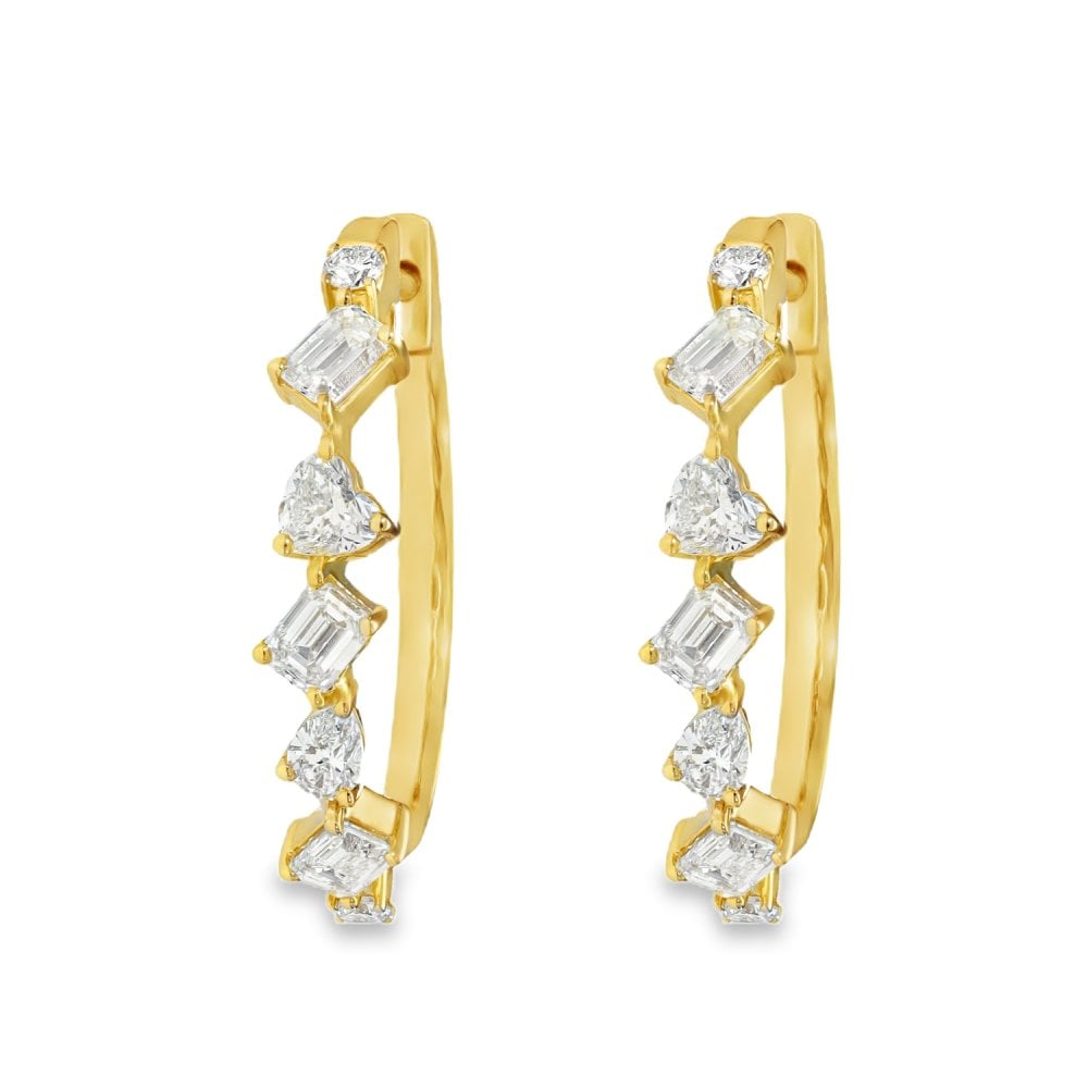 1.10ct Yellow Gold Diamond Hoop Earrings - G/VS