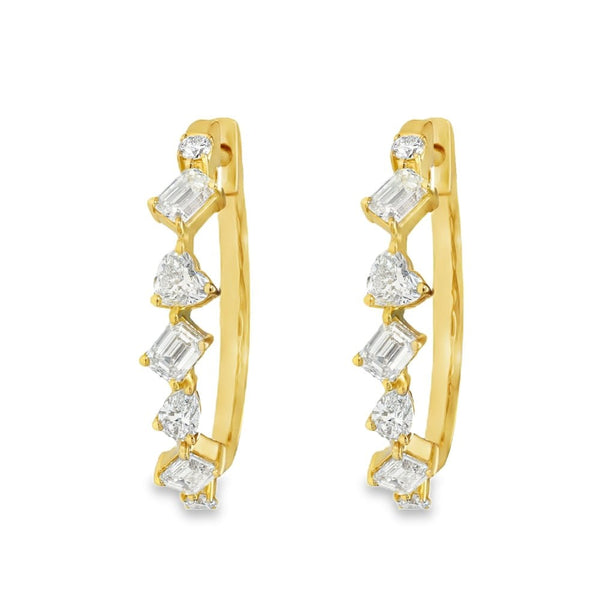 1.10ct Yellow Gold Diamond Hoop Earrings - G/VS