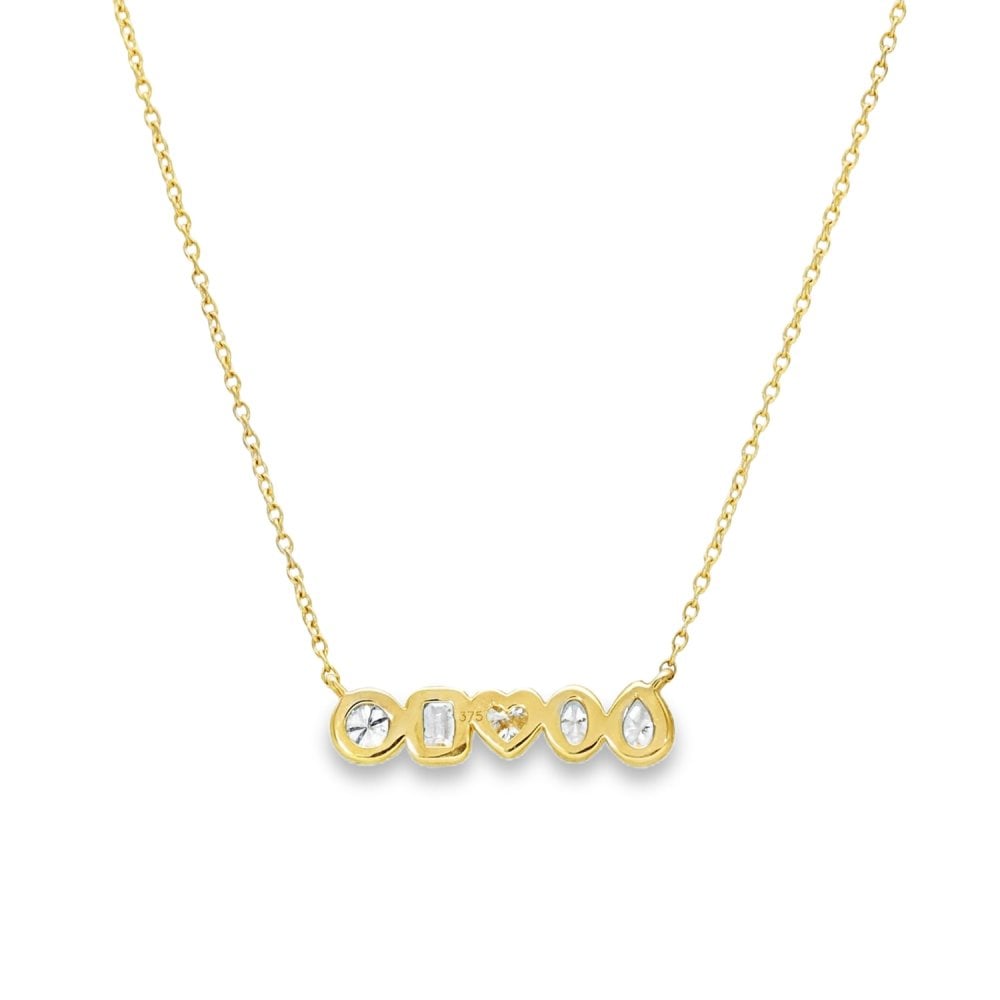 0.58ct Yellow Gold Mixed-Cut Diamond Row Pendant & Chain - G/VS