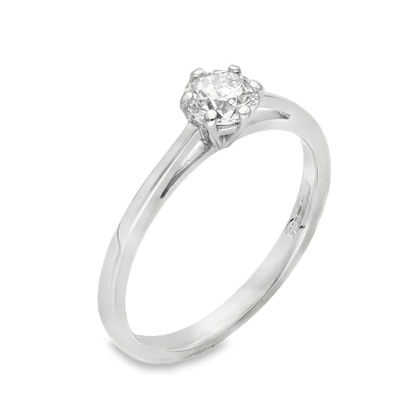 18ct White Gold Diamond Engagement Ring - Size K - 0.36ct