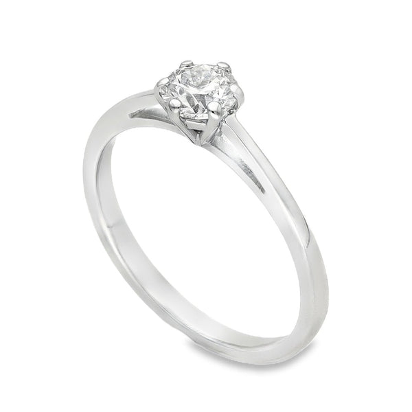 18ct White Gold Diamond Engagement Ring - Size K - 0.36ct