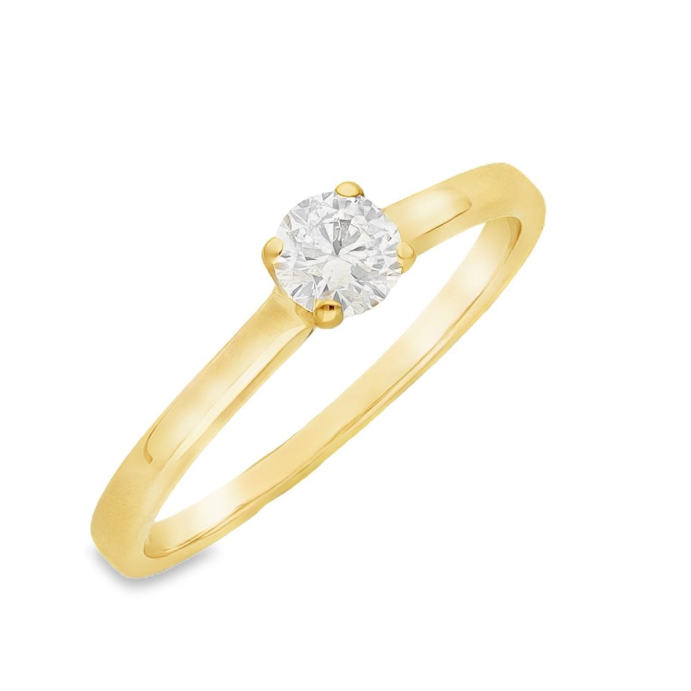 18ct Yellow Gold Diamond Engagment Ring - Size K½ - 0.30ct