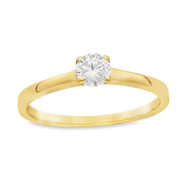 18ct Yellow Gold Diamond Engagment Ring - Size K½ - 0.30ct