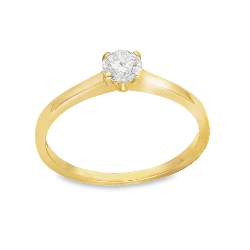 18ct Yellow Gold Diamond Engagment Ring - Size K½ - 0.30ct