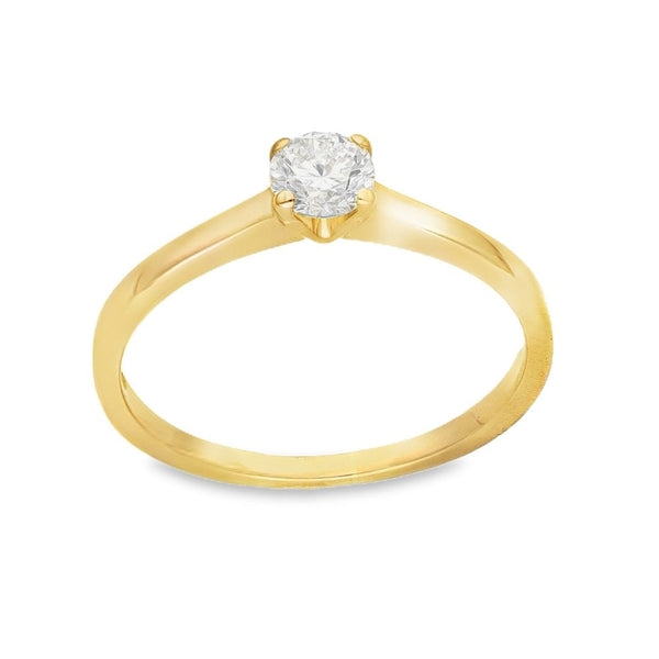 18ct Yellow Gold Diamond Engagment Ring - Size K½ - 0.30ct