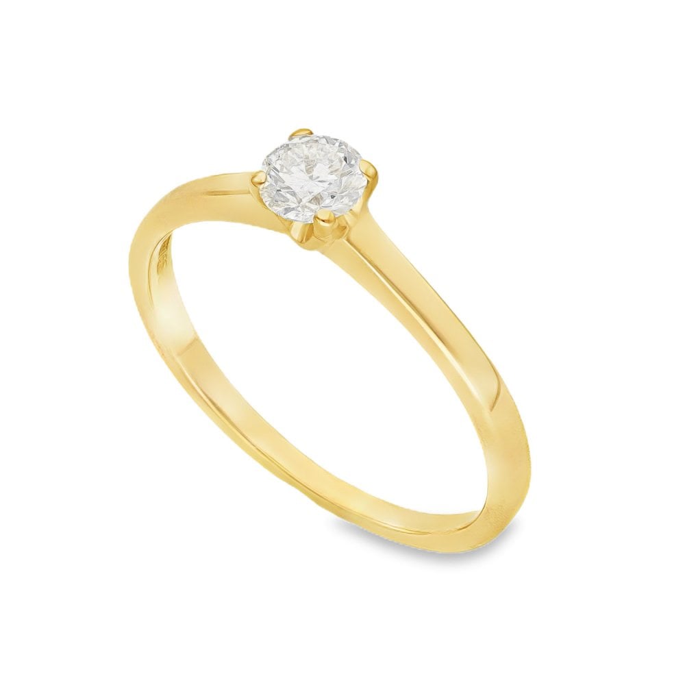 18ct Yellow Gold Diamond Engagment Ring - Size K½ - 0.30ct