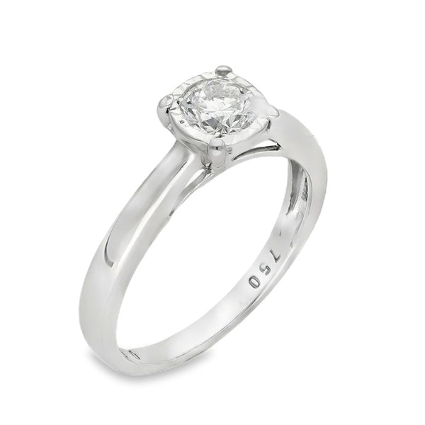 18ct White Gold Diamond Engagement Ring - Size L½ - 0.50ct