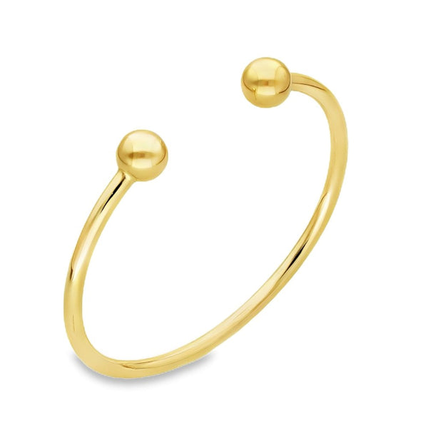9ct Yellow Gold Plain Torque Bangle - 19.5cm - 24.6g