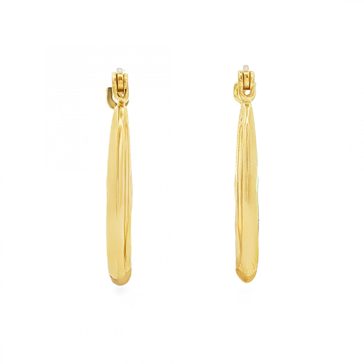 9ct Yellow Gold Moon & Star Hoop Earrings - 2.5x22x17mm - 1.1g
