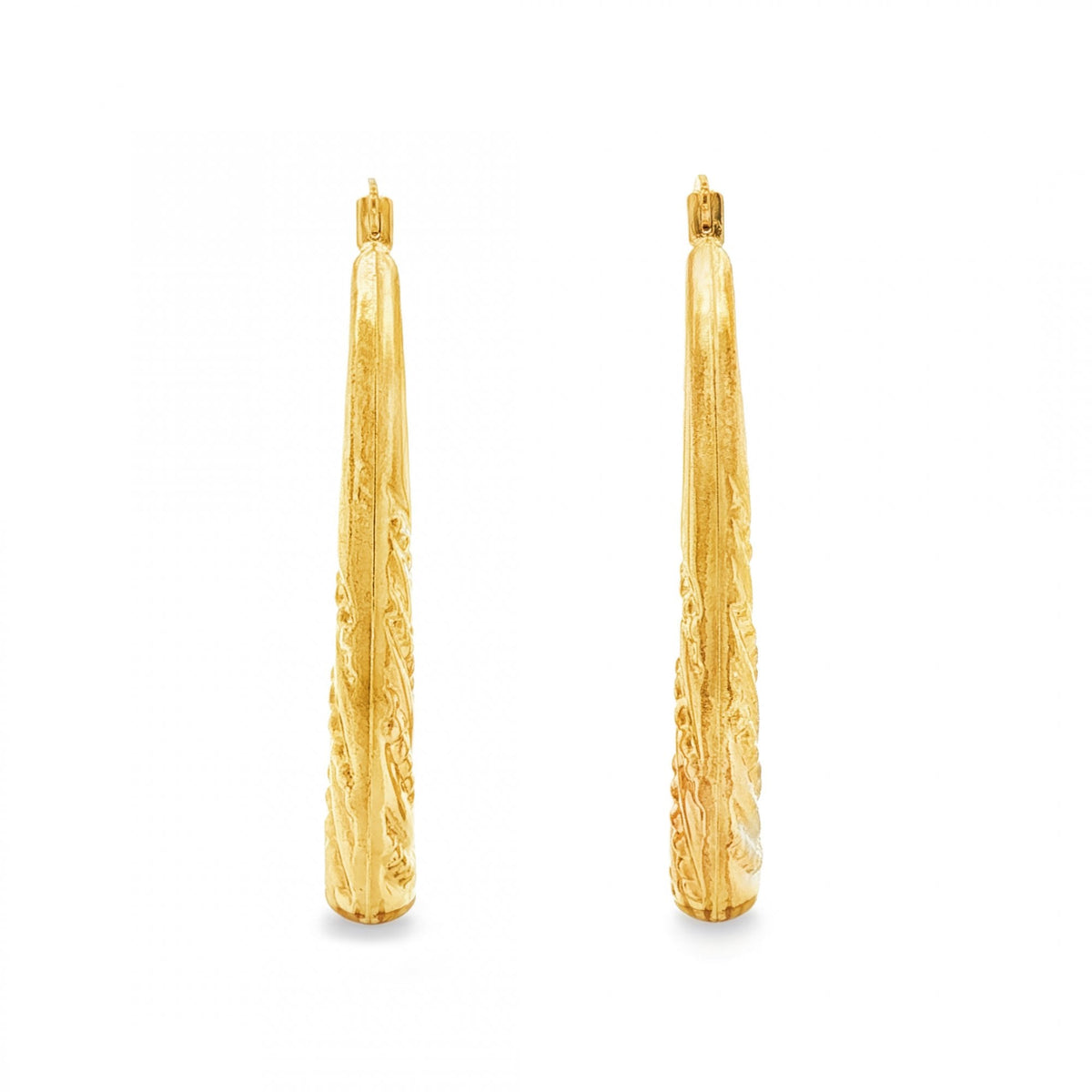 9ct Yellow Gold Oval Twist Hoop Earrings - 4x32x22mm - 1.3g