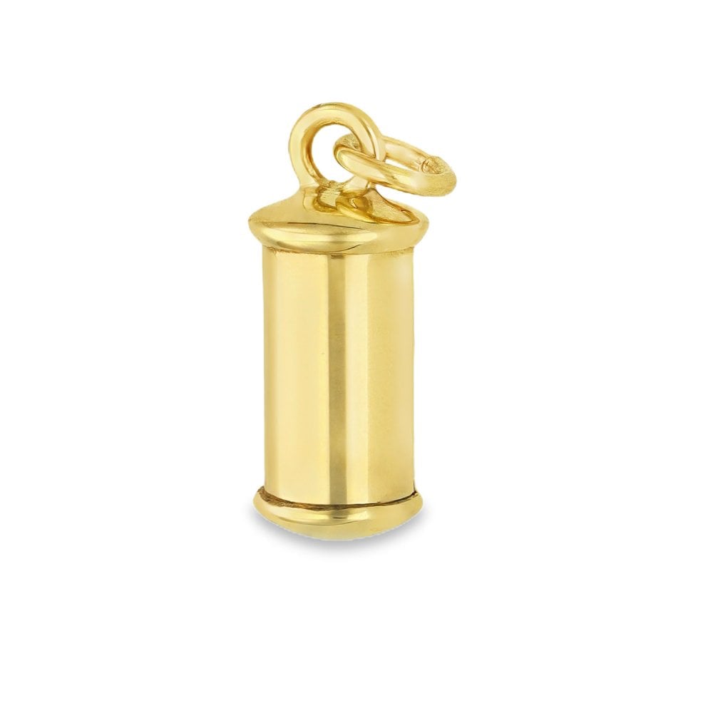 9ct Yellow Gold Ashes Cylinder Pendant - 7x17x7mm - 2.0g